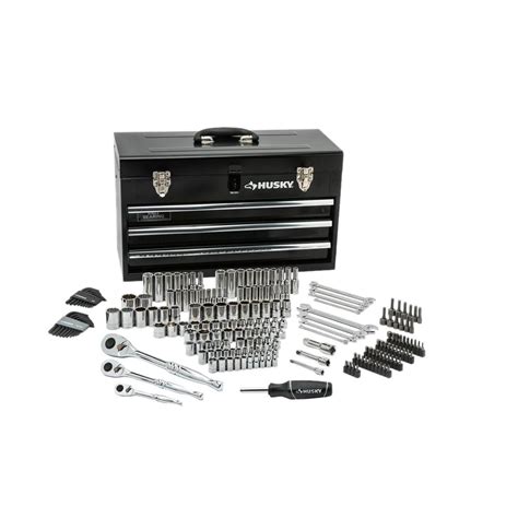 h200mtsmb mechanics tool set in metal box|HUSKY H200MTSMB Steel Tool Mechanics Set Box 200 .